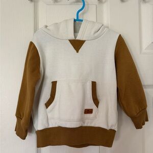 7 For All Mankind White and Tan Kids Hoodie